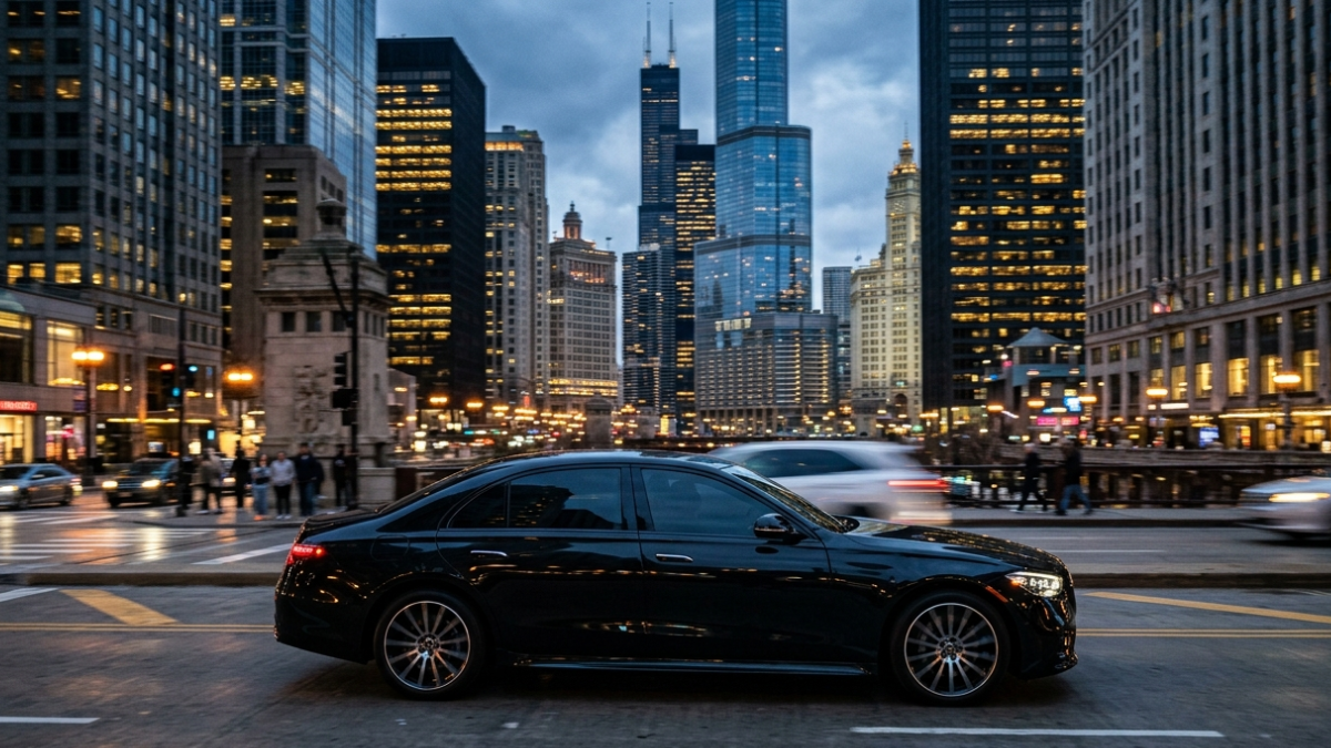 Mercedes-Benz S-Class luxury sedan for Milwaukee to O'Hare car service